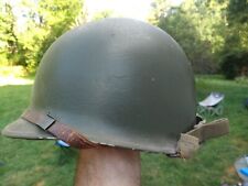 WW2 Helmet, Majors rank applied on front. Front seam. Named inside picture