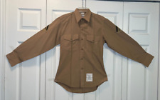 USMC Marine Corps Military Men's Khaki Shade Long Sleeve Shirt - Size 15.5 x 34 picture