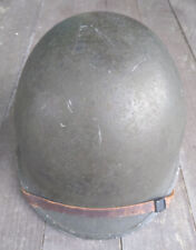 Original WWII M1 steel helmet & liner set front seam swivel bail excellent cond. picture