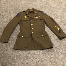 VINTAGE US Army Jacket Military Officer Uniform Coat Wool Pacific Ocean Airborne picture