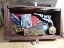 Southern Pride, Faux Civil War Diorama Shadow Box Portrait, Pistol, Badges, 7/72