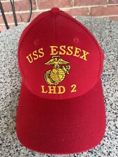 US Marine Corps Hat USS ESSEX LHD 2 Baseball Cap One Size red adjustable USMC picture