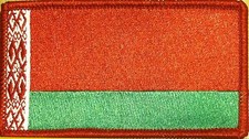 BELARUS Flag Patch With Hook Adhesive Fastener Tactical RED Border #6