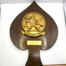 Vintage US Navy VA-196 Presentation Plaque Solid Bronze Ace of Spades 11x15
