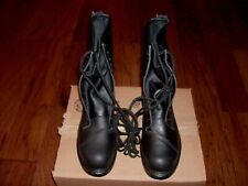NEW U.S MILITARY BLACK LEATHER SAFETY TOE CLIMBERS BOOTS 8 1/2 REGULAR USA MADE picture