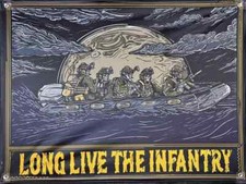 Tactical Military Banner "Long Live The Infantry" Warrior Wall ,Veteran Decor
