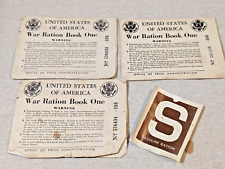 3 U.S. WWII War Ration Books 1 Gasoline ration stamp Virginia picture
