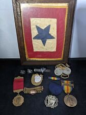WWI Lot Id'd Military Service Star Flag Jewelry Dogtags Medals - Otto Hippeli PA picture