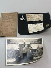 Lot of 3 - Military WWI Photo, Mine Card, Tobacco Rationing Card picture