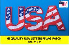 USA LETTERS AMERICAN FLAG EMBROIDERED PATCH IRON SEW-ON (5