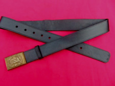 Civil War Reenactor C S Buckle and Belt Black leather Sz 36-46