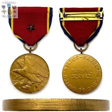 WWII U.S. NAVY RESERVE MEDAL FAITHFUL SERVICE 2ND AWARD BRONZE STAR US MINT WW2 picture