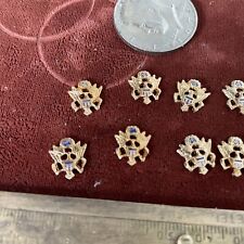 10 Vintage Gold Plated  Enamel Brass Army Eagle Findings picture