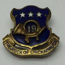 Vintage Military U.S. Army 19th Infantry Regiment Enamel Screw Back insignia picture