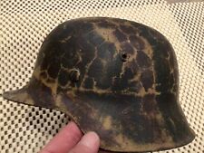 Original WWII German M42 Camoflauged Helmet Named picture