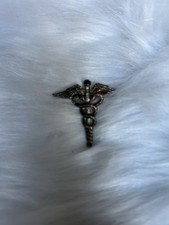 Trifari Sterling WW2 US Patriotic US Army Medical Corps Caduceus Insignia Pin