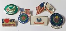 Lot Of 6 US Army Military Pins Flags Retired Goldtone picture