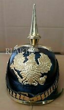 Leather Prussian Vintage Imperial German Officer’s Pickelhaube Helmet Militaria picture