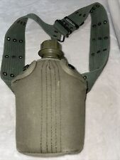 Vintage Old Used Japan Canteen Bottle w Cover & Belt. Military Style Olive. READ picture