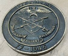 US Navy; USS Davidson FF-1045 Brass Plaque; “Vigilant Valiant Victorious” picture