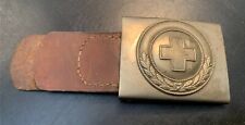 German Deutsches Rotes Kreuz Nickle E.M. Buckle with Leather Tab - 314(1).78  picture