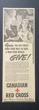 1945 CANADA WWII CANADIAN PATRIOTIC WAR AD RED CROSS NURSE NURSING