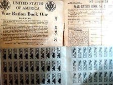 war rations book one and three stamps still in books original vintage picture