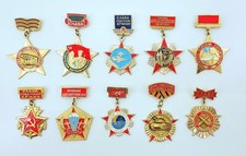 Soviet Military Badges Medals Set Of 10 USSR Army Glory Pin Collection Russia