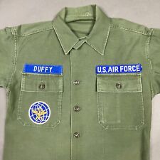 Vintage Air Force Shirt Mens Medium Green Olive Drab US Military USAF Utility picture