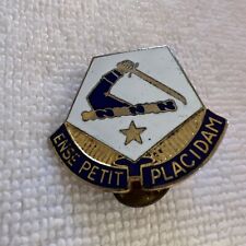 Vintage Pin US Army National Guard Massachusetts HQ Ense Petit Placidam. picture