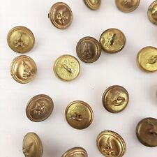 Num. 20 Buttons Sewing Uniform Vigili Del Fuoco Brass Golden Printed - Vintage picture