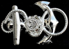 US Coast Guard SILVER Anchor Cap Hat Badge Screw Back USCG Pin Naval Insignia