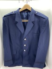 USAF Air Force Officer Service Dress Coat Jacket Men 48L Blue 3 Button Uniform picture