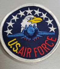 USAF Air Force W/ Eagle & Fighter PLANE Iron On USAF Cap Shoulder Patch PM0370 picture