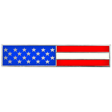 EL7-021 Silver US Flag Metal and Cloisonné Citation Commendation Bar Pin Police picture