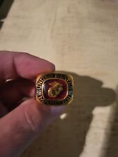US MARINE CORPS  USMC  RING  SIZE 10 1/2  GOLD PLATED. SAMPLE RING picture