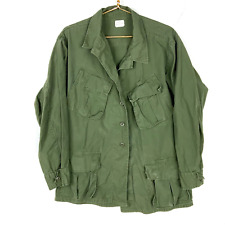 Vintage Us Military OG 107 Shirt Jacket Size Large Green Vietnam Era 60s 70s picture