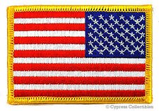 AMERICAN FLAG PATCH embroidered iron-on REVERSE USA EMBLEM UNIFORM LEFT FACING picture