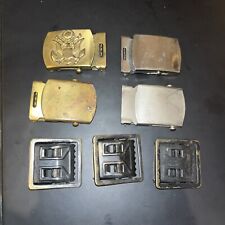 7 US Army Brass Dress and BDU Combat Belt Buckle lot Vintage Estate  USA WW2 Vet picture