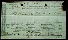 CIVIL WAR DATED (JUNE 18, 1862) STATE COUNTY TAX RECEIPT FORM SLAVE TAX picture