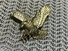 Vtg  Pin  Gold Tone Eagle Wings Out 1 3/4