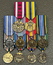 US  Military Miniature Medal & Ribbon Bar Lot of 10 Nat. Defense, GWOT, SW Asia