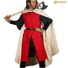 Hooded Cape Medieval Viking Cosplay Knight Cotton Canvas Costume Ecru Large picture