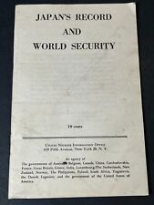 Original WW2 Japan's Record & World Security Surrender War Crimes Opium Booklet picture
