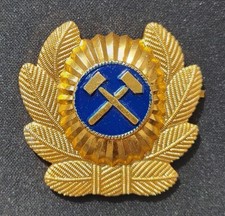 Vintage USSR Ministry of Coal Industry Officer "Miner" Cap Badge Cockade