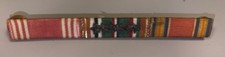 WWII US Army Ribbon Bar EAME 6 Campaign Stars Good Conduct Victory Original RARE