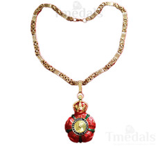 GBE Knight Commander Necklace Badge – Red Tudor Rose - Museum Replica