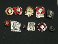  Badges of the Soviet leader Vintage badges Lenin communism 11 pieces original .