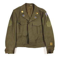 WW2 US ARMY ENLISTED EM OD WOOL DRESS UNIFORM IKE JACKET 79TH INFANTRY DIVISION picture