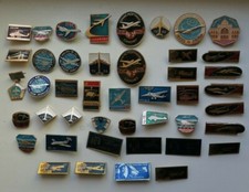 USSR FORTY BADGES OF SOVIET AVIATION ANTONOV TUPOLEV ETC WHOLESALE